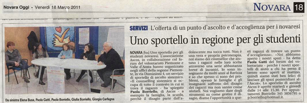 Novara Oggi, 18 marzo 2011